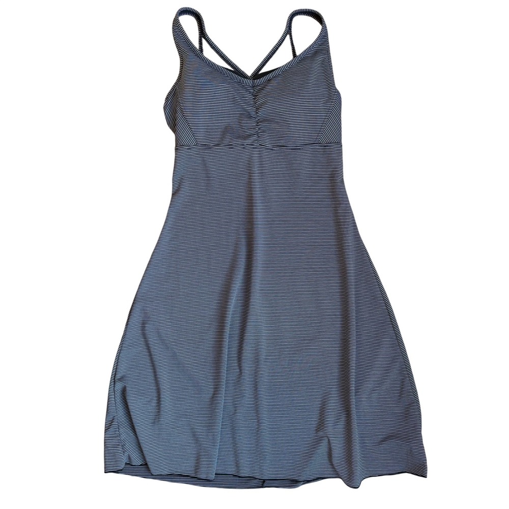 prAna Rebecca Dress Striped Size S Black and White Built-in Bra Athletic Outdoor